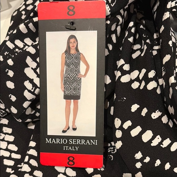 Mario Serrano Italy size 8 Elegant Black and White Geometric Dress - Picture 3 of 5